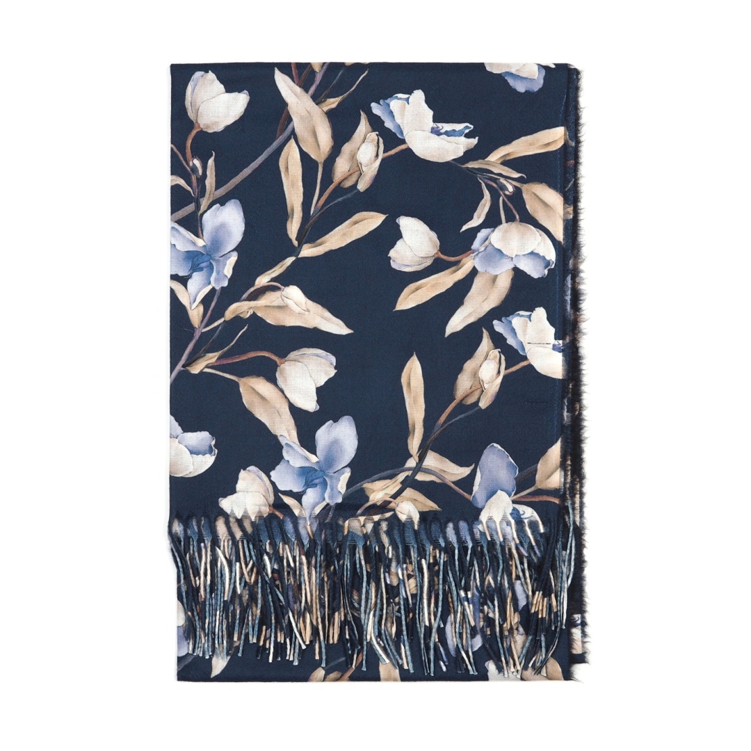 CTCW-10 Szalik damski 100% wiskoza granatowy 200x70cm